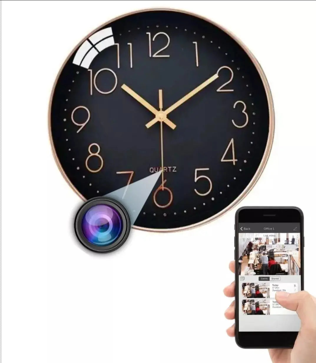 Horloge Camera WIFI Dissimulé Qualité 4K vision en direct par application VTCWORLD