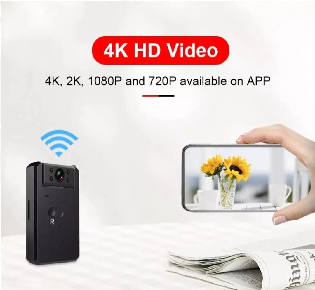 Mini Caméra Wifi 4K 180° Rotative Vision Nocturne Detection De Mouvement... VTCWORLD