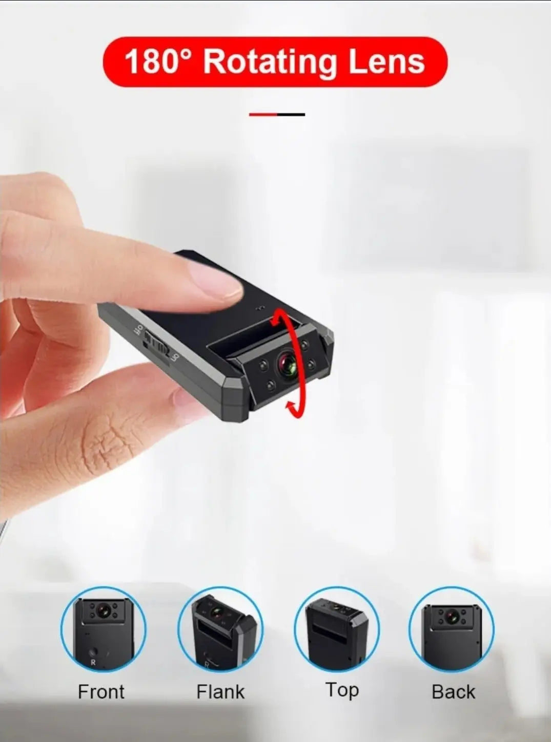 Mini Caméra Wifi 4K 180° Rotative Vision Nocturne Detection De Mouvement... VTCWORLD