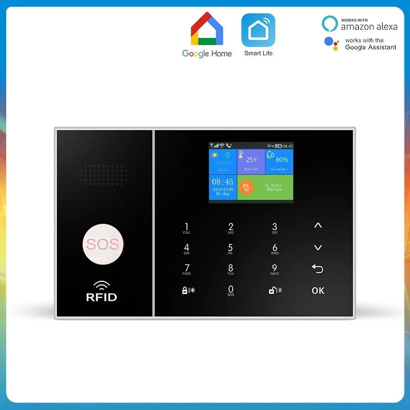 Security Alarm System For Home GSM Wifi  Burglar Alarm Kit With Pir Door Sensor work with Alexa VTCWORLD