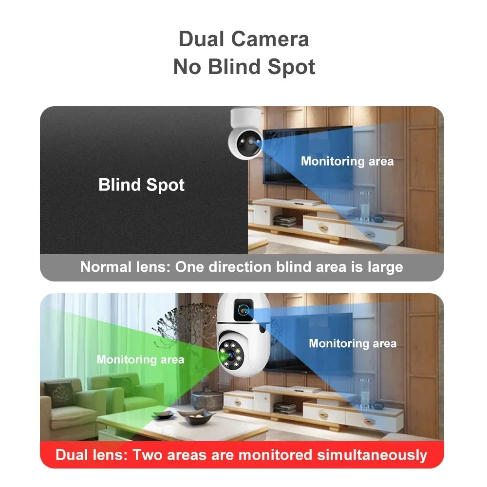 8MP E27 Bulb WIFI Camera 8X Zoom Dual Lens Indoor Surveillance Human Tracking Wireless Two-way Audio Cameras Color Night Vision VTCWORLD