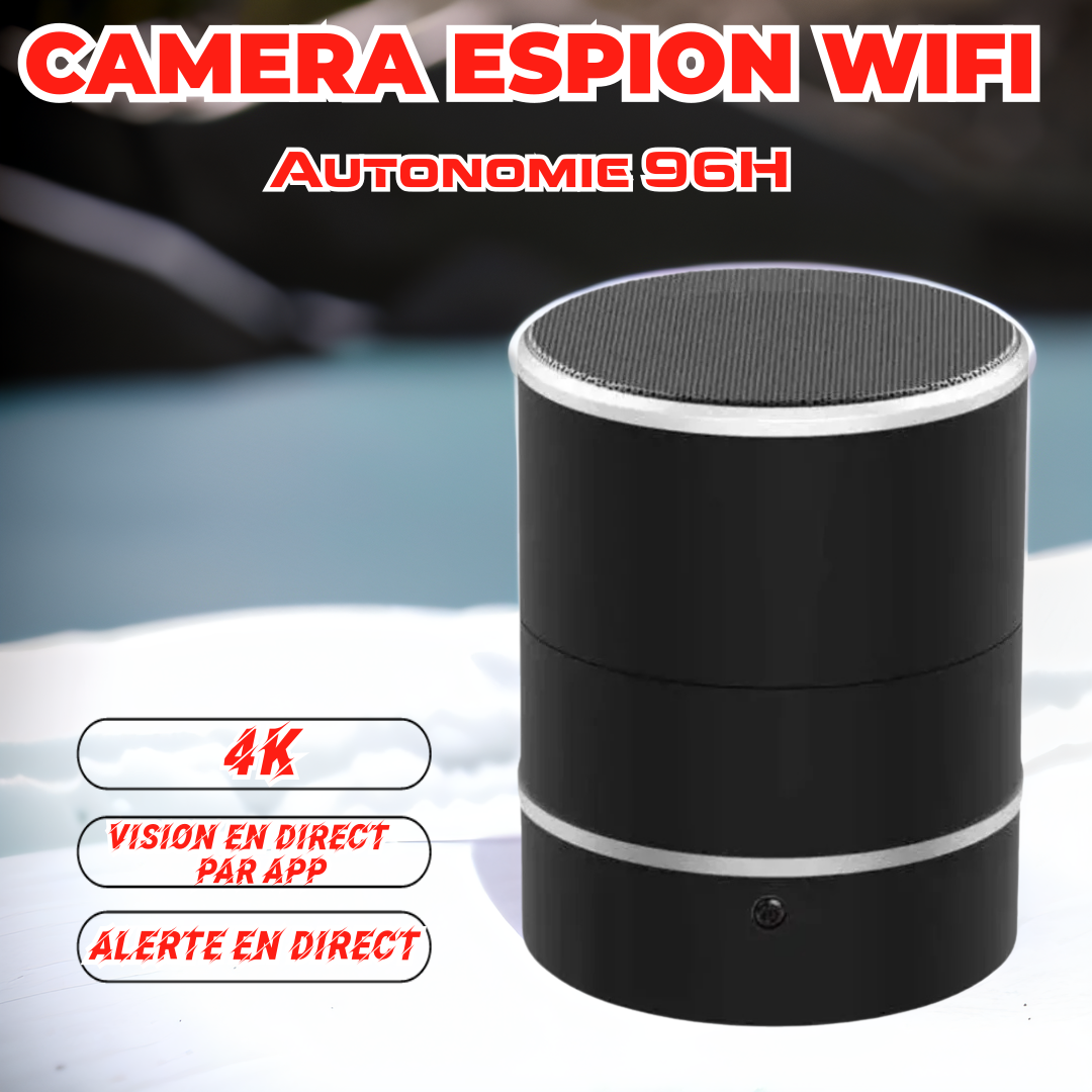 Caméra Dissimulé Enceinte Bluetooth Rotation 240° Qualité 4K Connections Wifi VTCWORLD