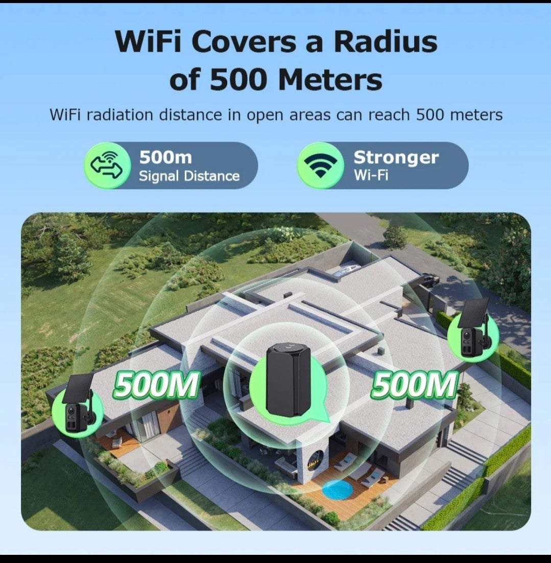Kit 2 Caméras de Surveillance Solaire WiFi IA avec Station de Contrôle et Panneaux 3W